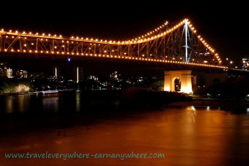 Night Falls Over the Story Bridge Brisbane, Australia